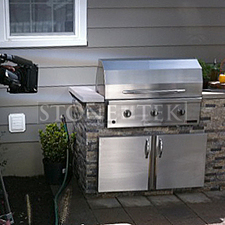 Splitface veneer , outdoor kitchen