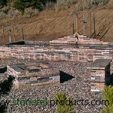 Granite Reflecting pool, Garden benches and fire pit